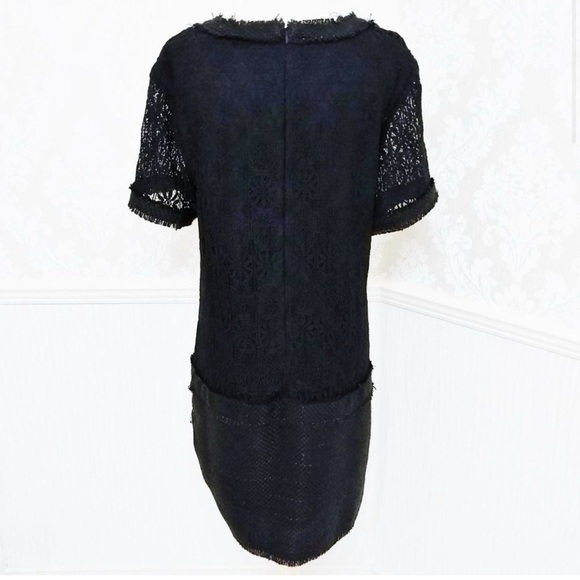 Rachel Zoe Lace & Tweed Shift Dress in Navy Blue - Picture 3 of 6